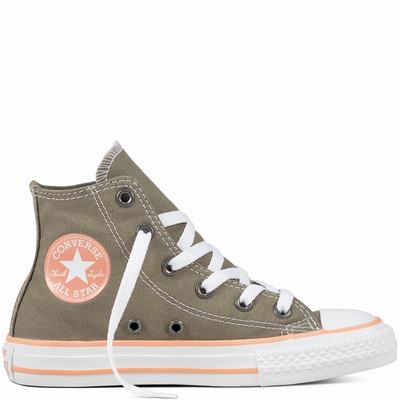 Converse Chuck Taylor All Star Classic Colours Tdlr/Yth High Tops Kids - Dark/Coral/White Shoes (429BOJMU)
